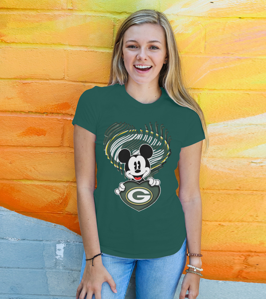 Mick Fan Embraces Green Bay Packers Heart T-Shirt