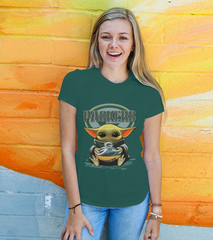Packers Yoda Holding Green Bay Football T-Shirt