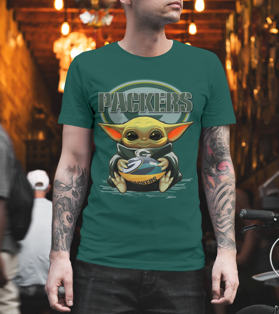 Packers Yoda Holding Green Bay Football T-Shirt