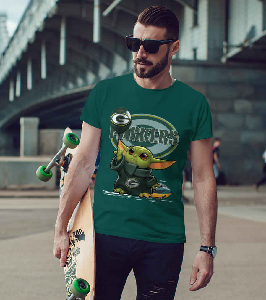 Yoda V1 Green Bay Packers Football Wilson T-Shirt