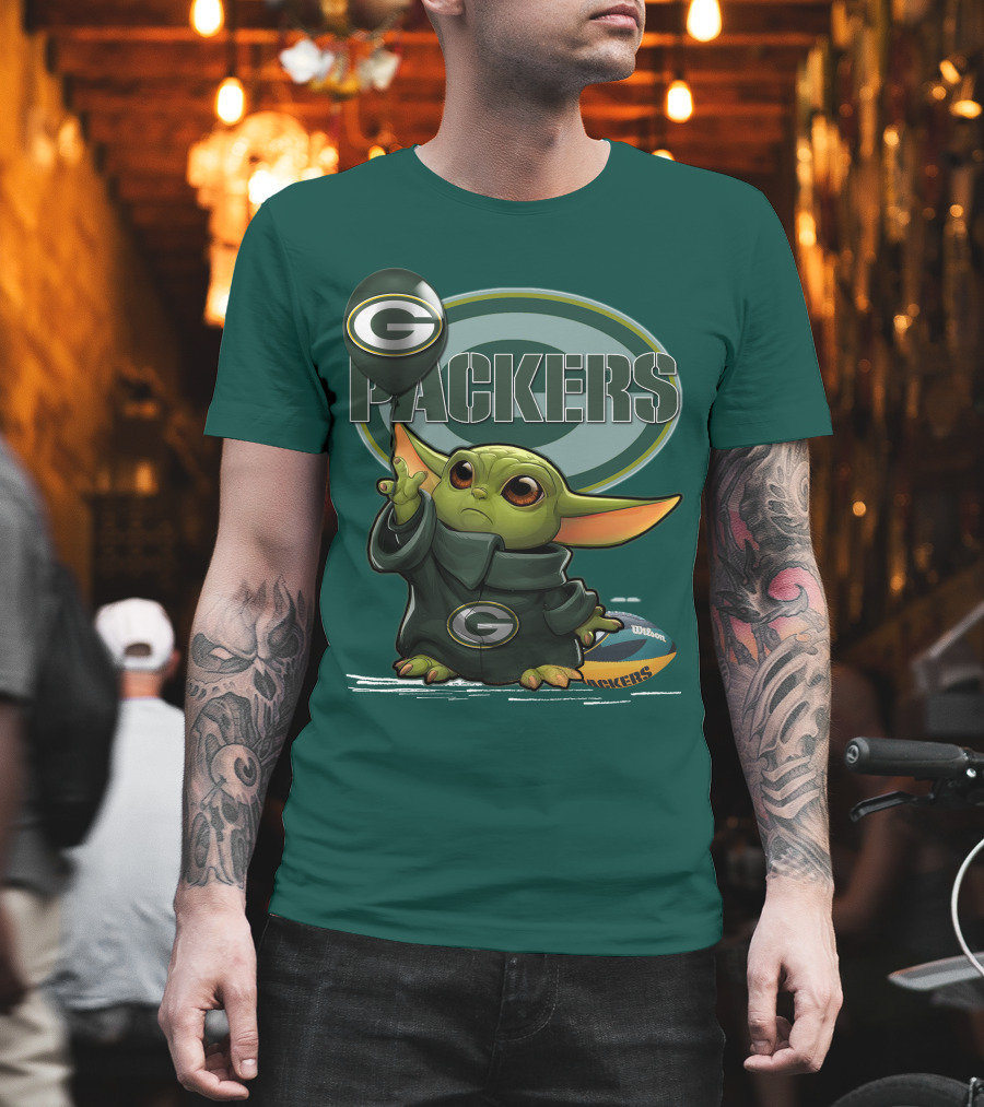 Yoda V1 Green Bay Packers Football Wilson T-Shirt
