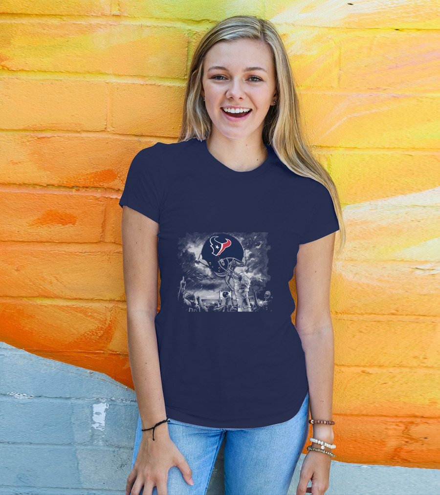 Houston Texans Helmet Victory Celebration Scene T-Shirt