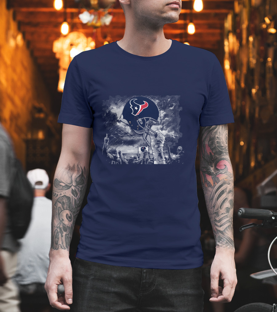Houston Texans Helmet Victory Celebration Scene T-Shirt