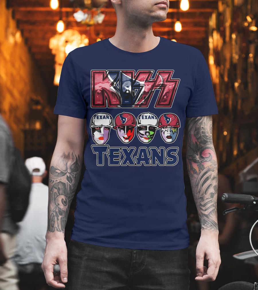 Kiss Texans Band Face Paint NFL T-Shirt