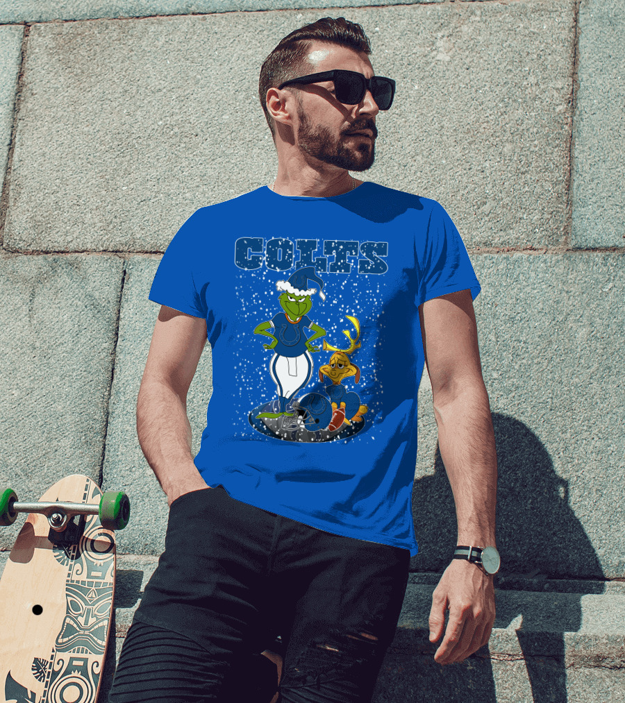 Colts Grinchxmas Indianapolis Colts Holiday Football Fans T-Shirt