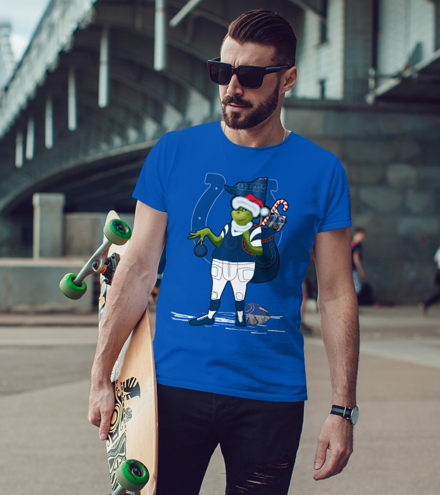 Grinchxmas Indianapolis Colts Holiday Football Cheer T-Shirt