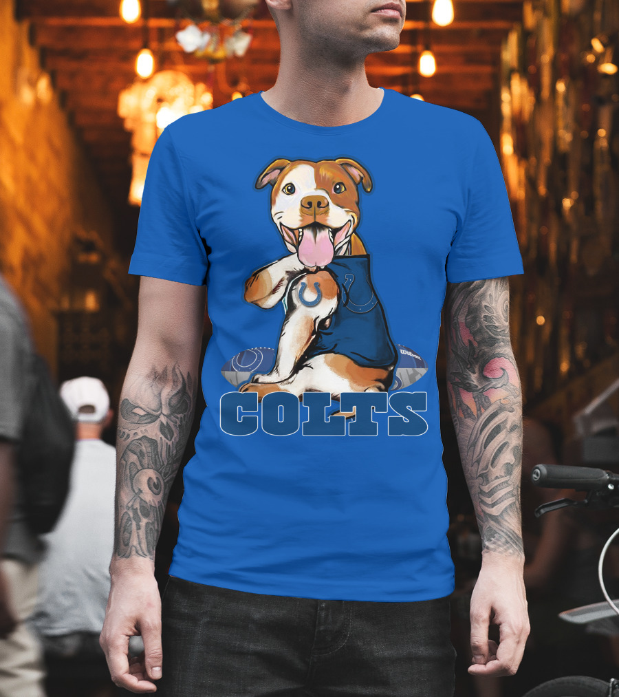 Colts Pittbull Indianapolis Colts Football Fan Dog T-Shirt