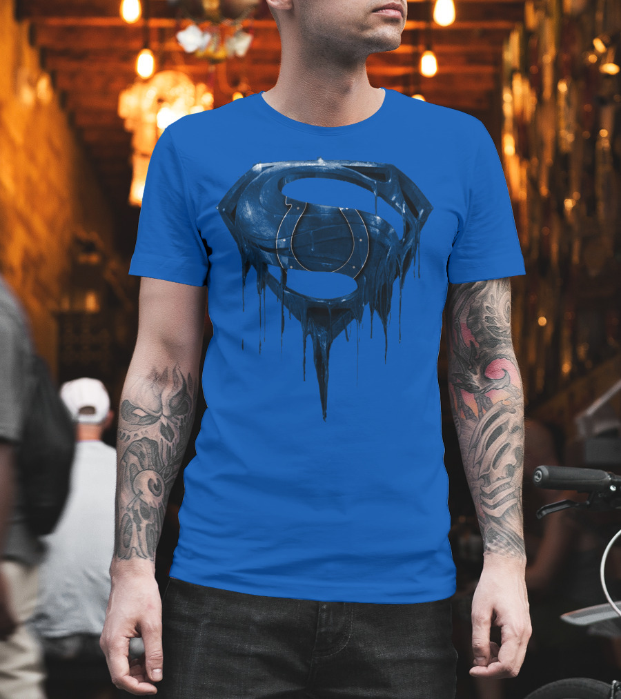 Spm Indianapolis Colts Superman Dripping T-Shirt
