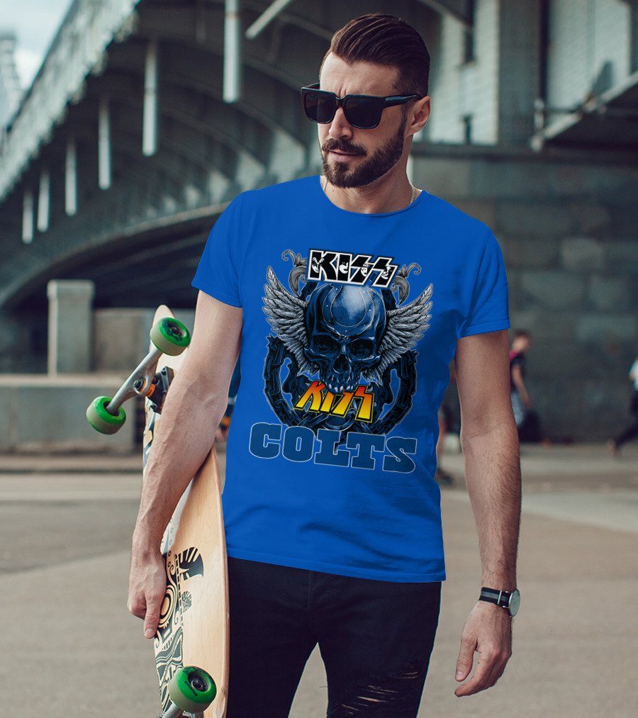 Kiss Colts Skull Wings Indianapolis Colts T-Shirt