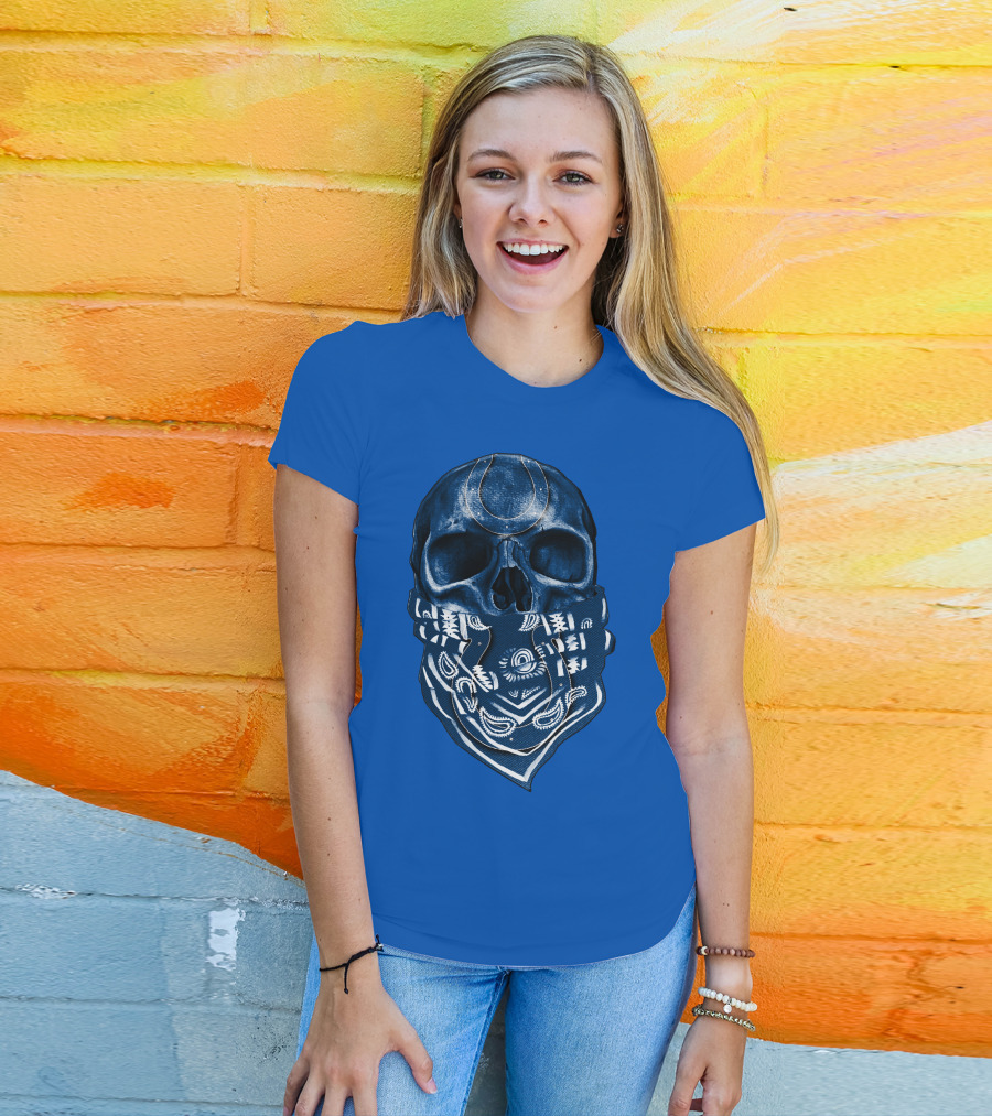 Indianapolis Colts Bandana Skull T-Shirt