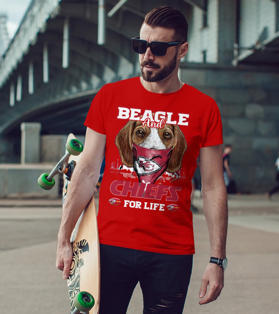 Beagle And Chiefs For Life Kansas City Chiefs T-Shirt