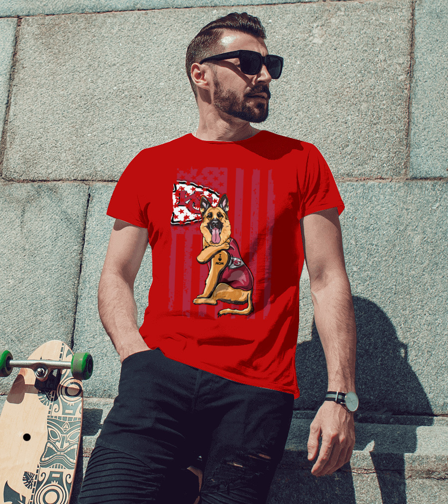 Kansas City Chiefs German Shepherd I Love Mom T-Shirt