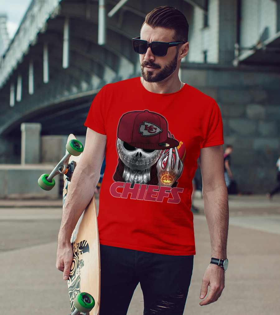 Jackskull Chiefs Kansas City Football T-Shirt
