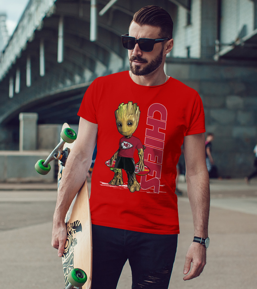 Groot V1 Kansas City Chiefs Football Character Chiefs T-Shirt