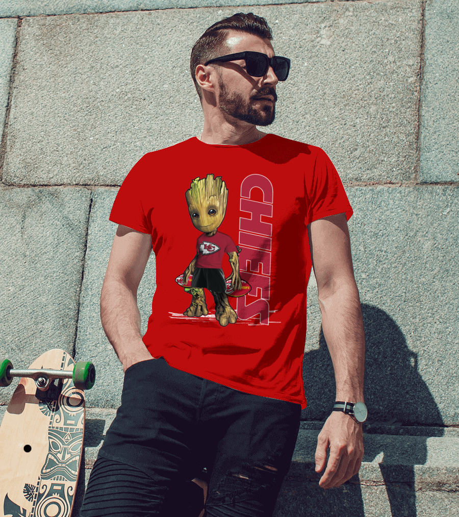 Groot V1 Kansas City Chiefs Football Character Chiefs T-Shirt