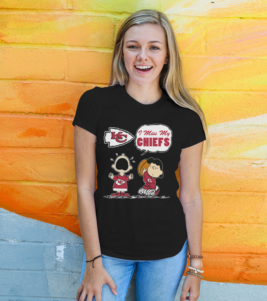 I Miss My Kansas City Chiefs Peanuts Football T-Shirt