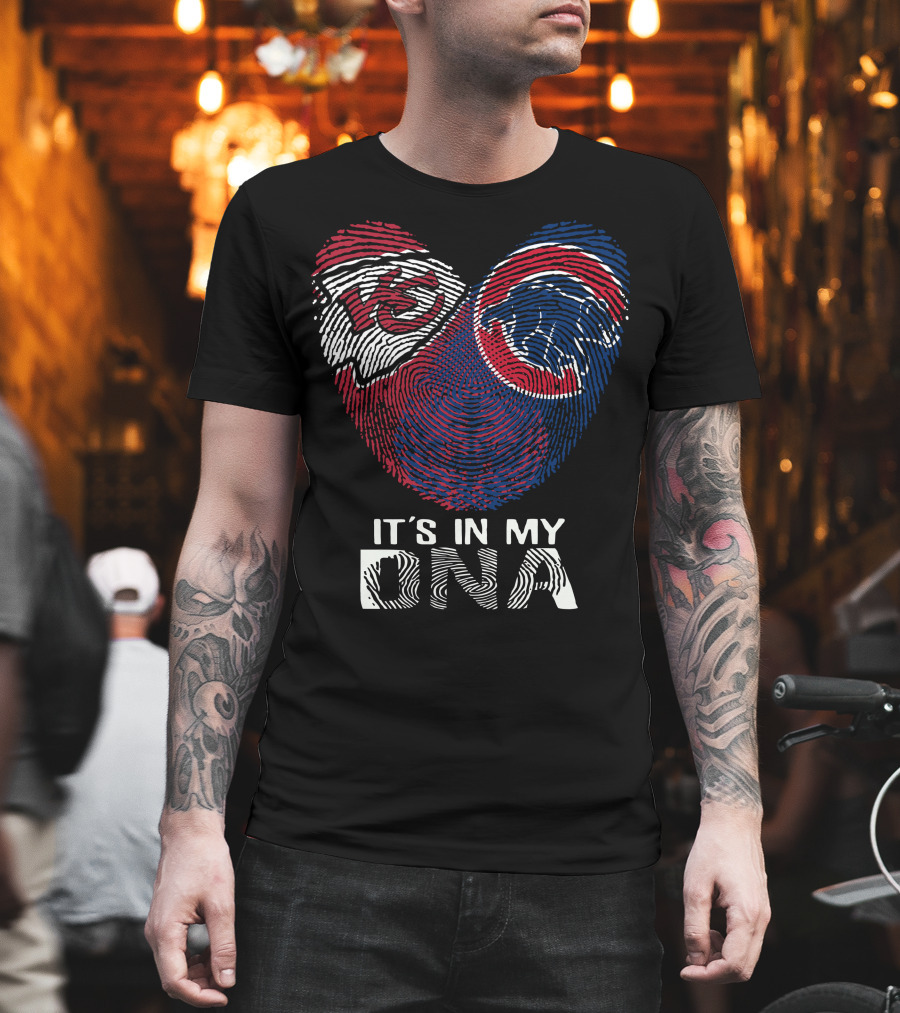 It's In My Dna Kansas City Chiefs Chicago Cubs T-Shirt