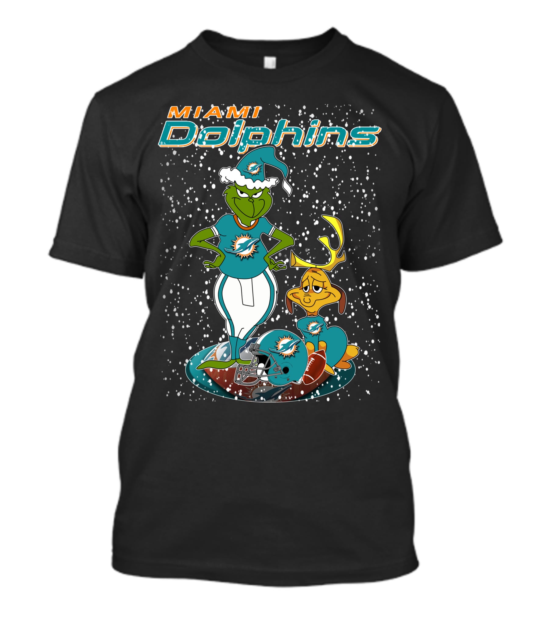Grinchxmas Miami Dolphins Holiday Team Spirit T-Shirt