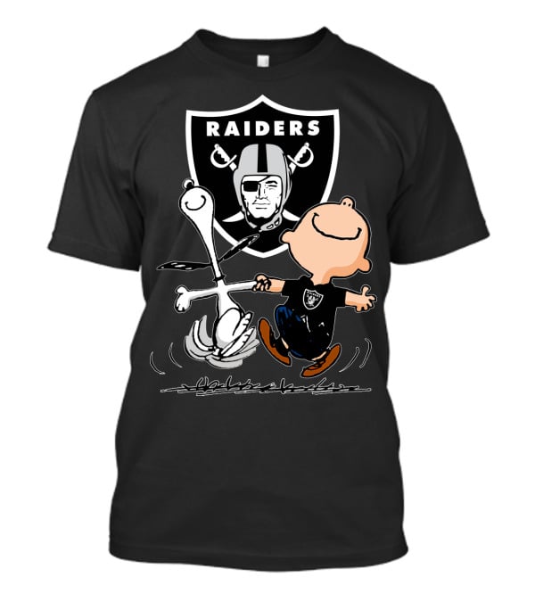Snoopy Dancing With Charlie Brown Oakland Raiders T-Shirt