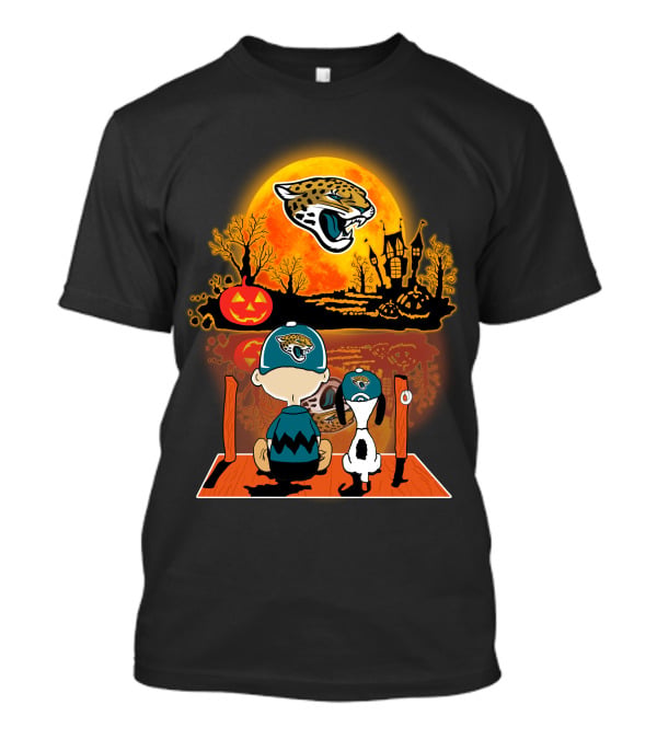 Jacksonville Jaguars Halloween Snoopy Charlie Brown Pumpkin Moon T-Shirt