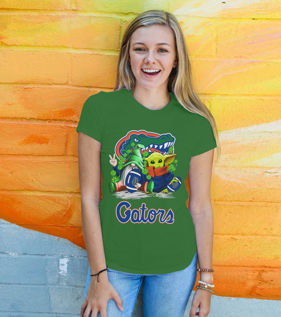 Florida Gators Football St. Patrick's Day Gnome And Baby Alien T-Shirt