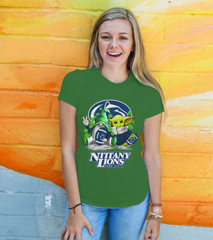 Penn State Nittany Lions St. Patrick's Day Football Shamrocks T-Shirt