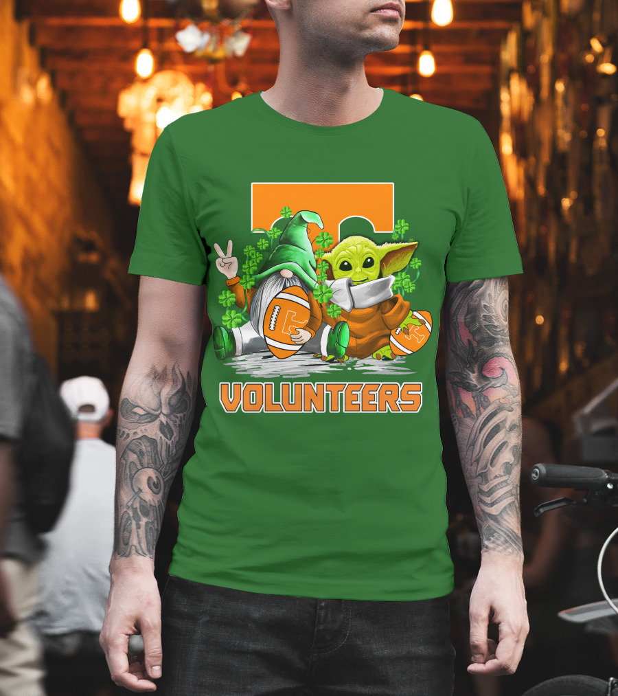 Tennessee Volunteers Football St. Patrick’s Day Gnome and Baby Alien T-Shirt