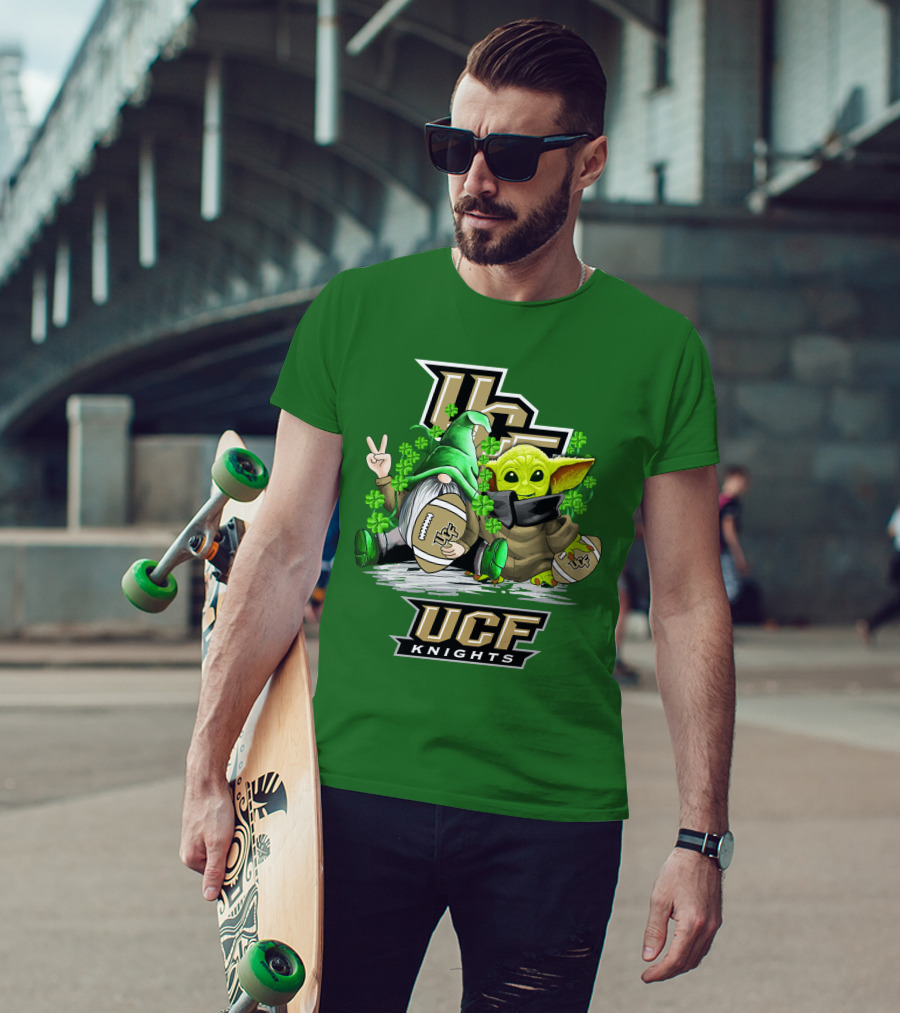 UCF Knights Football St. Patrick's Day Shamrock Gnome Baby Alien T-Shirt