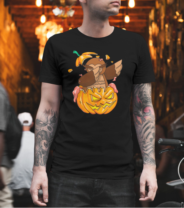 Owl Dabbing on Halloween Pumpkin with Dab Pose T-Shirt Owl Dabbing on Halloween Pumpkin with Dab Pose T-Shirt