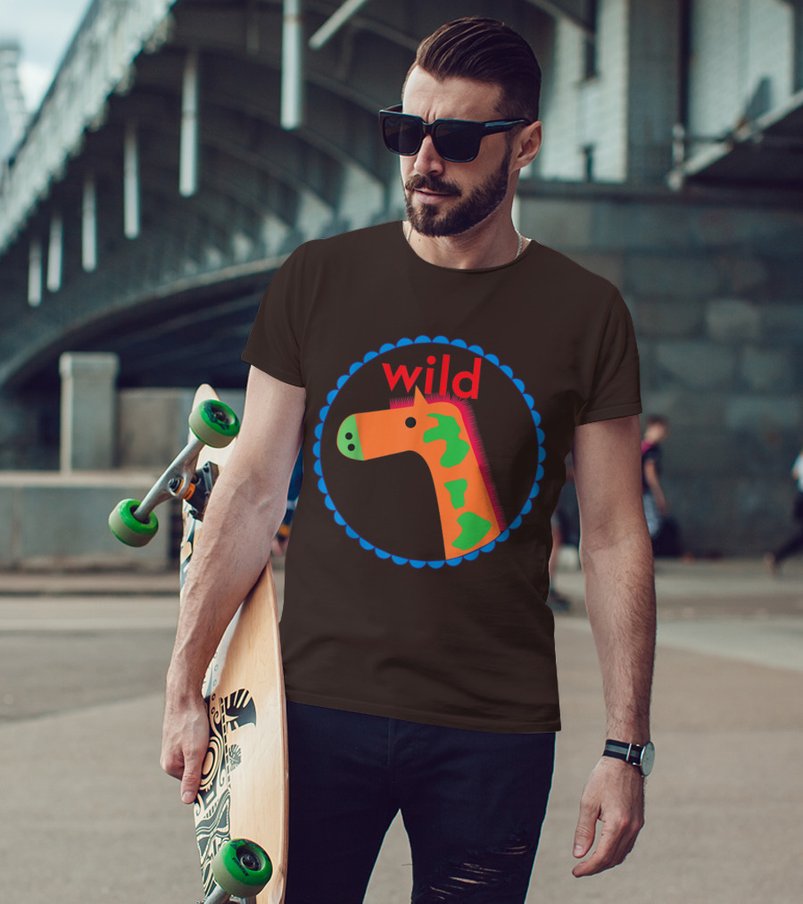 Wild Horse Multicolored Pattern Circle T-Shirt