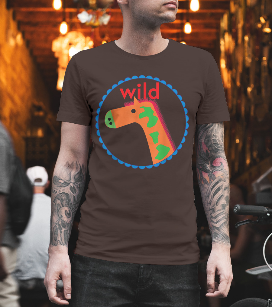 Wild Horse Multicolored Pattern Circle T-Shirt