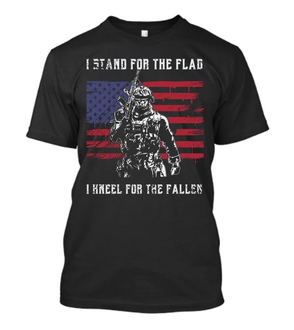I Stand For The Flag Kneel For The Fallen American Flag Soldier Memorial Day T-Shirt