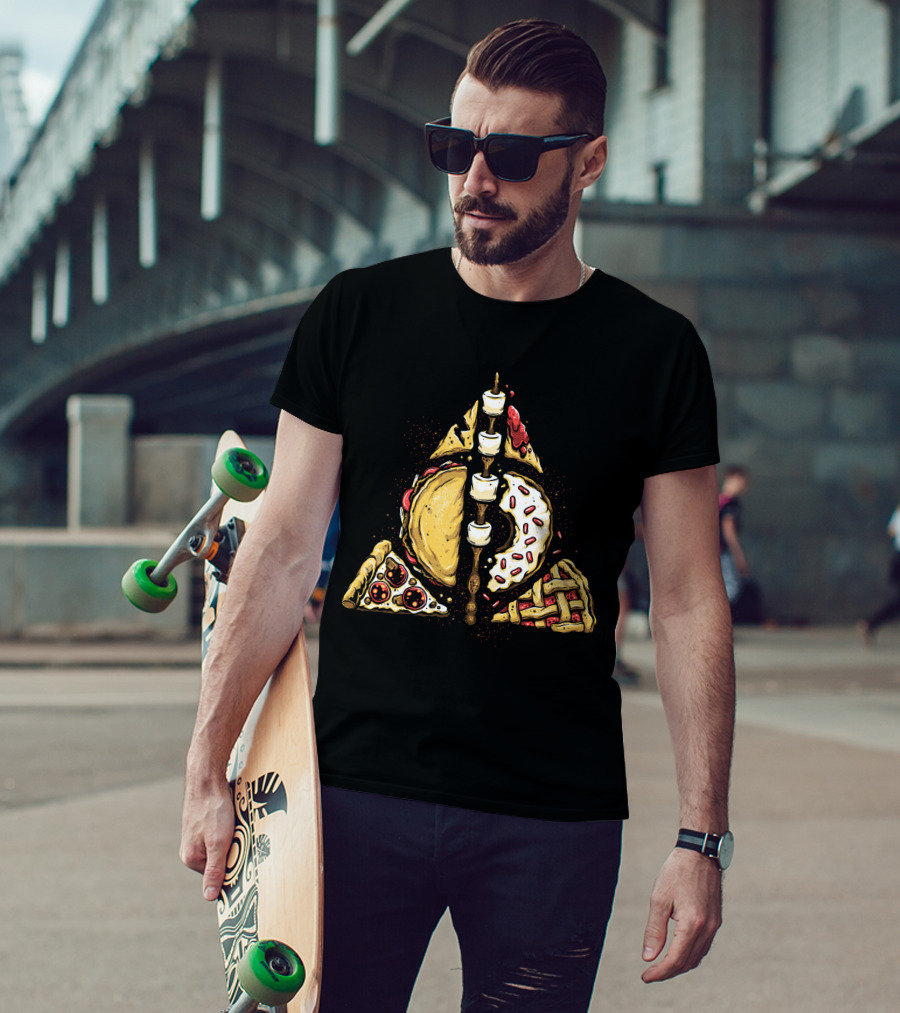 Deathly Hallows Inspired Snacks Pizza Taco Donut Pie T-Shirt