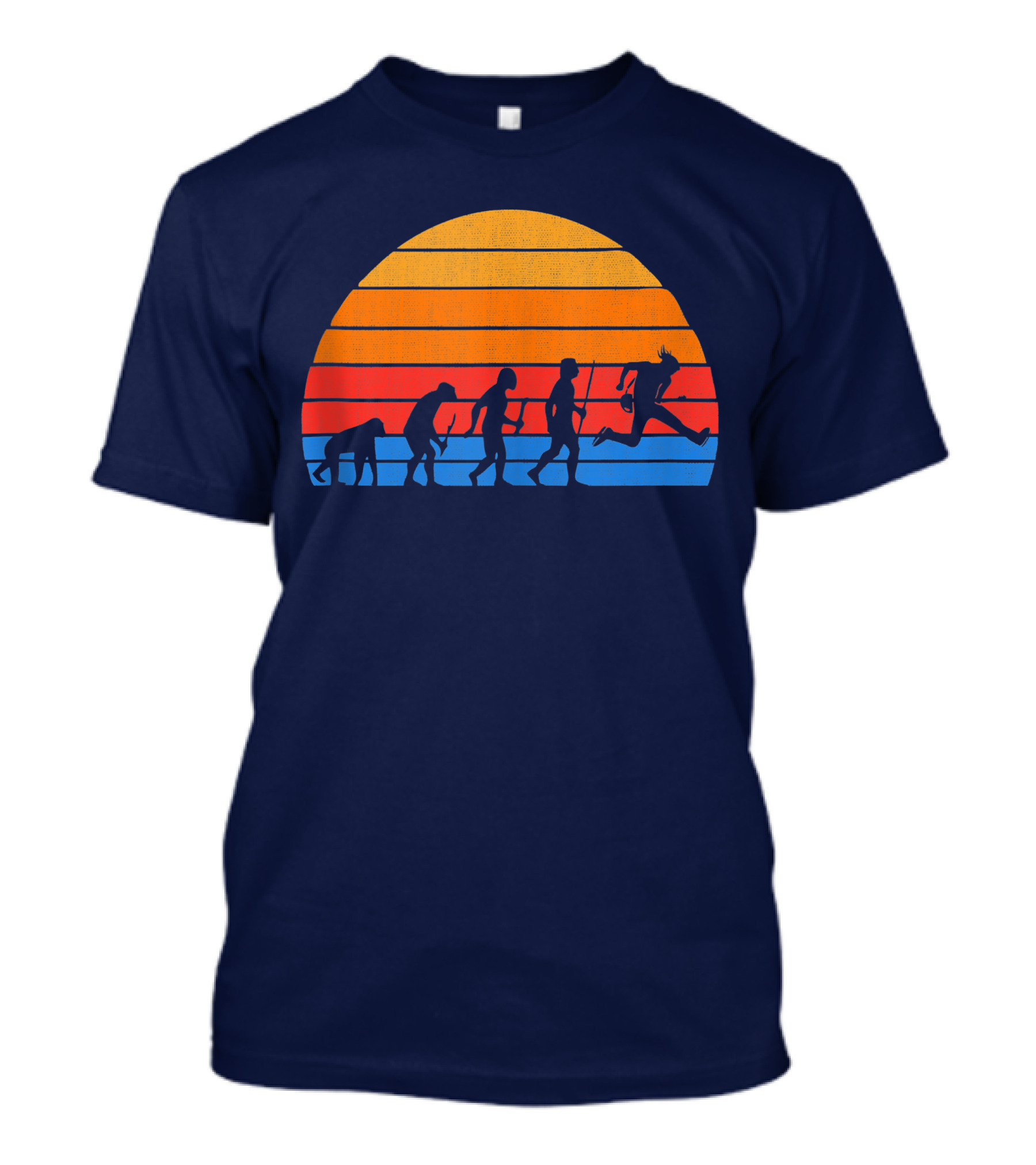 Guitarist Evolution Silhouette Retro Sunset T-Shirt