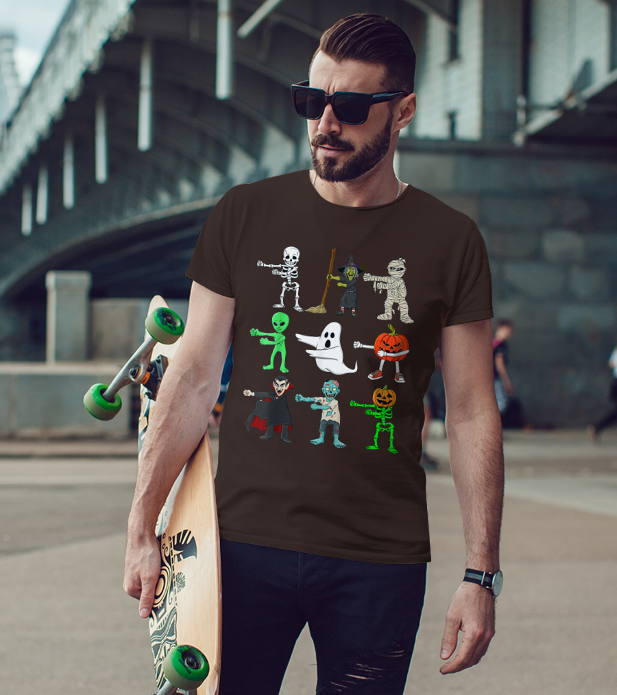 Halloween Floss Like A Boss Skeleton Witch Mummy Alien Ghost Pumpkin Dracula Zombie T-Shirt