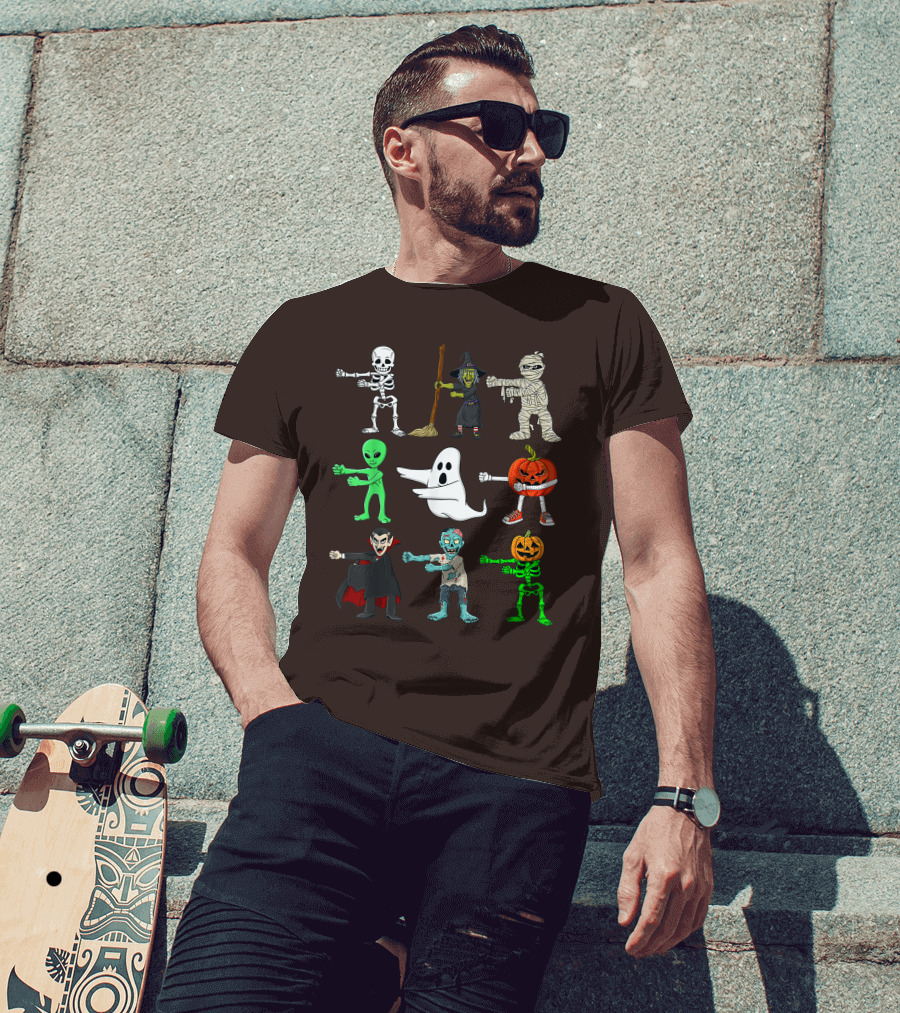 Halloween Floss Like A Boss Skeleton Witch Mummy Alien Ghost Pumpkin Dracula Zombie T-Shirt