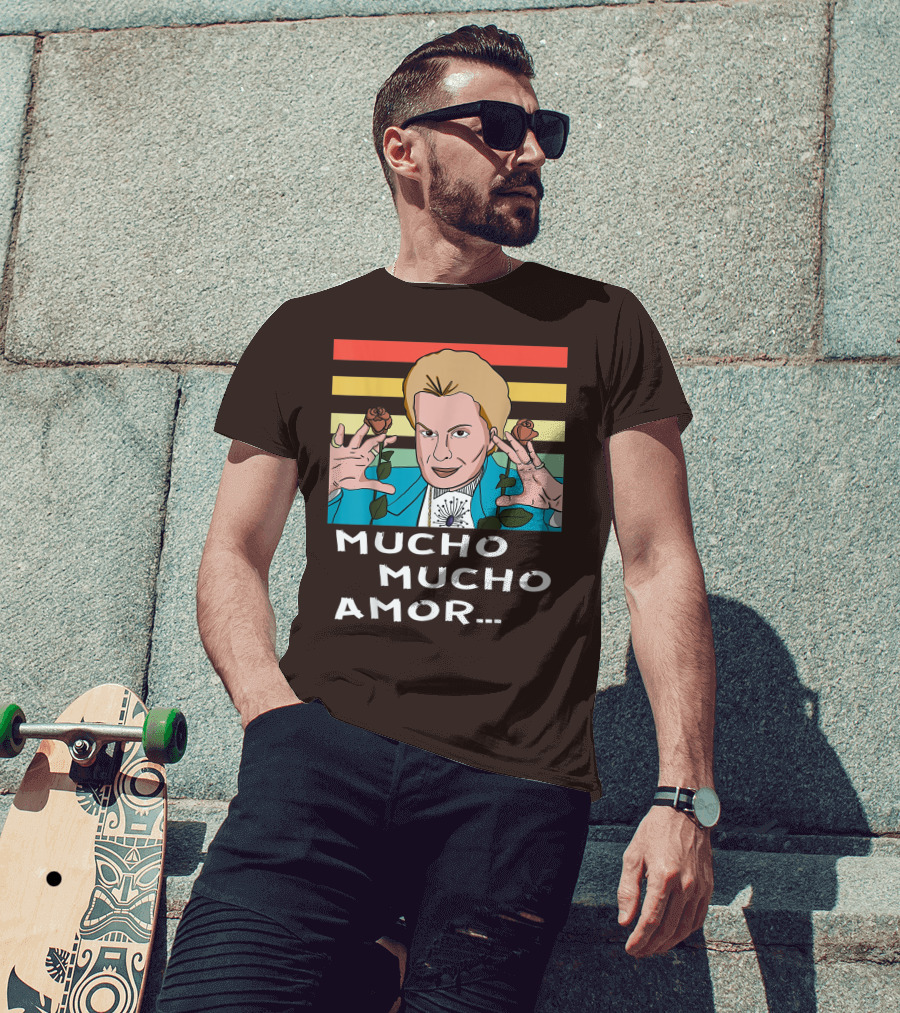 Mucho Mucho Amor Walter Mercado Nostalgic Iconic Look Roses Retro Vibes T-Shirt