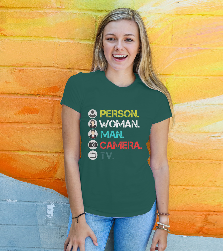 PERSON WOMAN MAN CAMERA TV Circle Icons T-Shirt