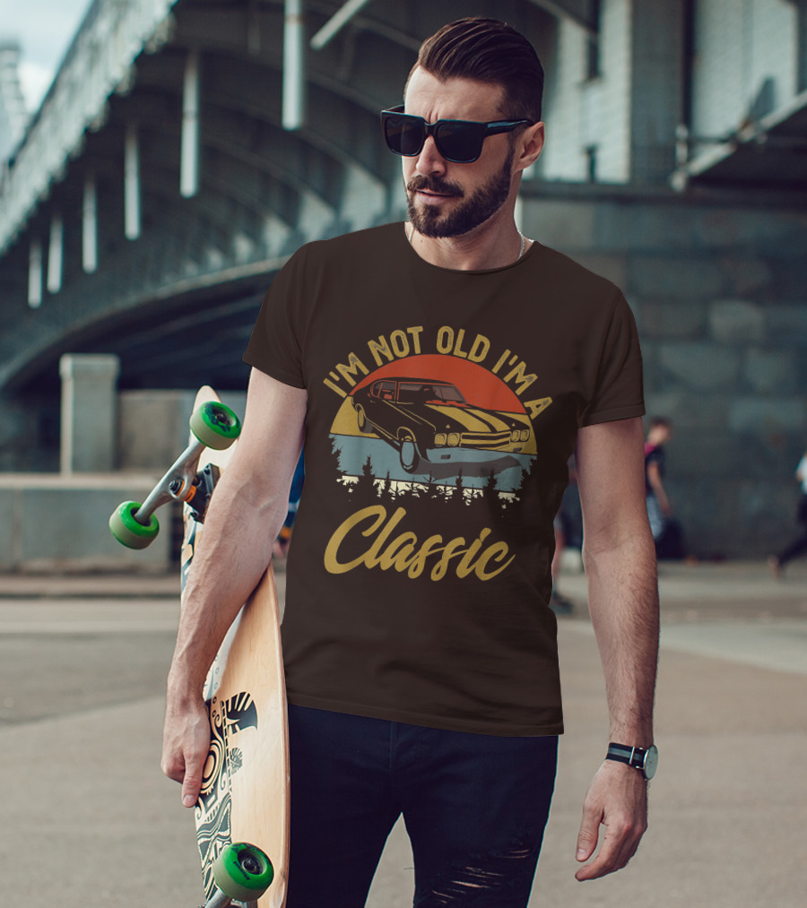 I'm Not Old I'm A Classic Vintage Car Retro Sunset Forest T-Shirt