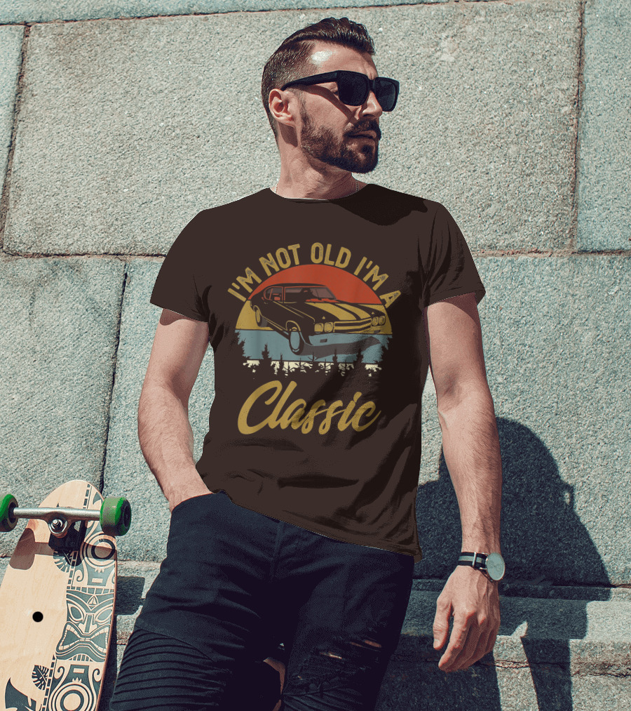 I'm Not Old I'm A Classic Vintage Car Retro Sunset Forest T-Shirt