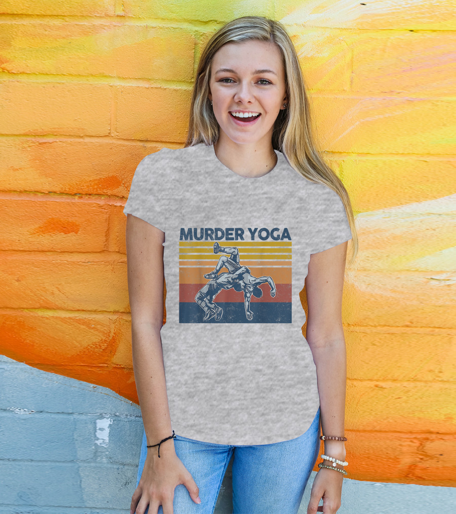 Murder Yoga Funny Vintage Brazilian Jiu Jitsu Wrestling T-Shirt