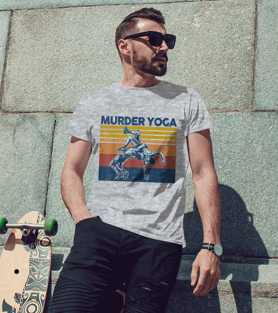 Murder Yoga Funny Vintage Brazilian Jiu Jitsu Wrestling T-Shirt