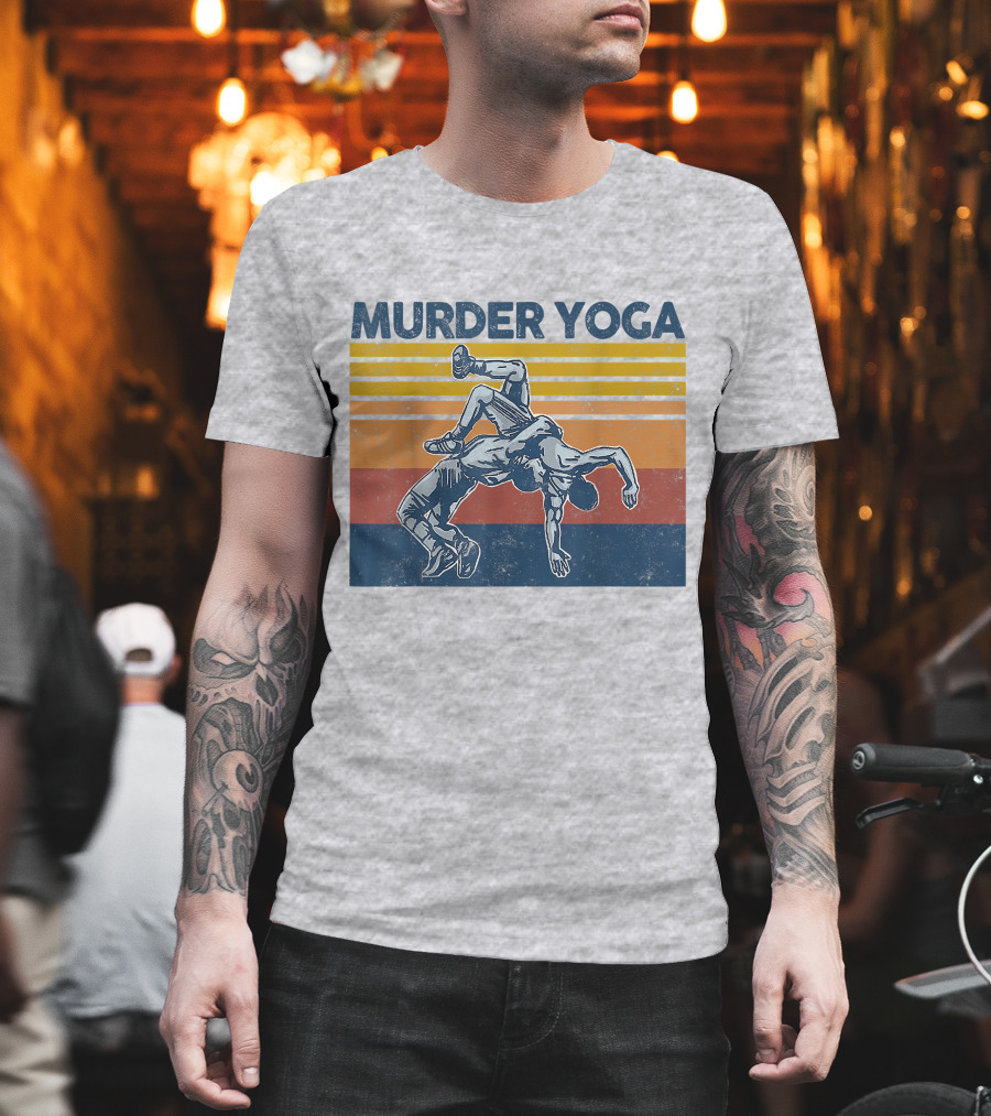 Murder Yoga Funny Vintage Brazilian Jiu Jitsu Wrestling T-Shirt