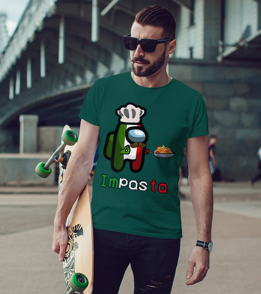 Impostor Pasta Impasta Among Us Chef Italian Tricolor Spaghetti T-Shirt