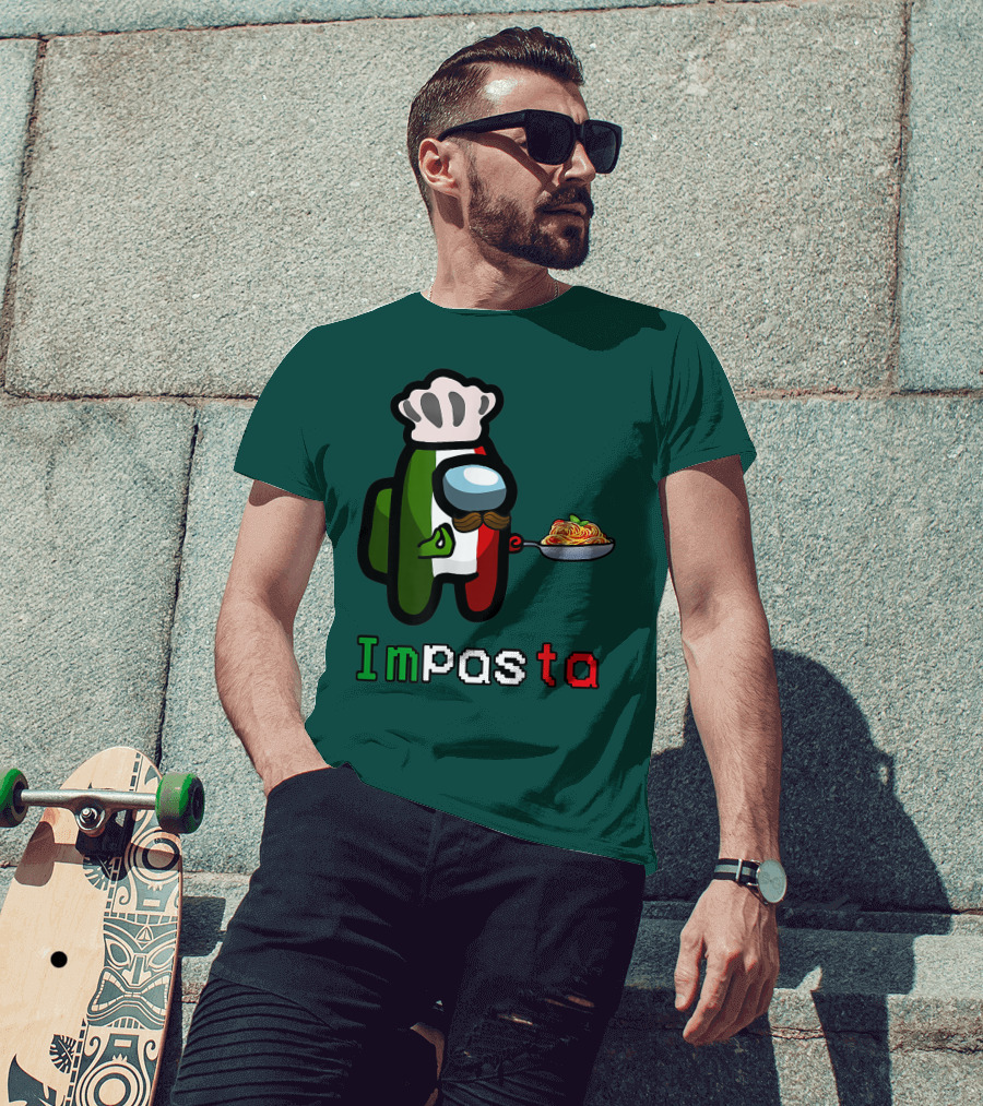 Impostor Pasta Impasta Among Us Chef Italian Tricolor Spaghetti T-Shirt