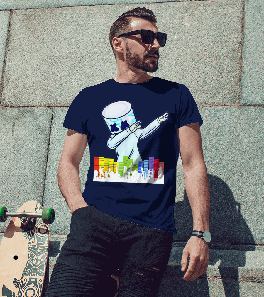 All I Want For Christmas Is Marshmallow DJ Dance Love Mello Dabbing Music Equalizer T-Shirt