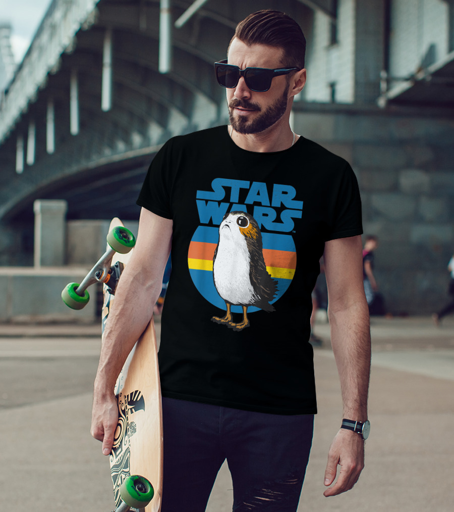 Star Wars Porg Retro Stripes T-Shirt