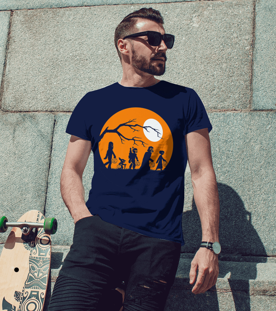 Star Wars Halloween Characters Trick Or Treat Moon T-Shirt