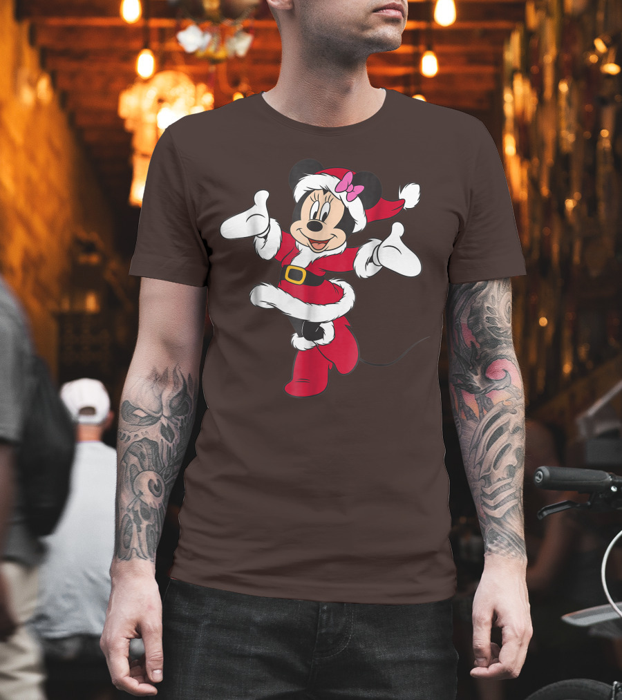 Disney Holiday Santa Minnie Mouse Christmas T-Shirt