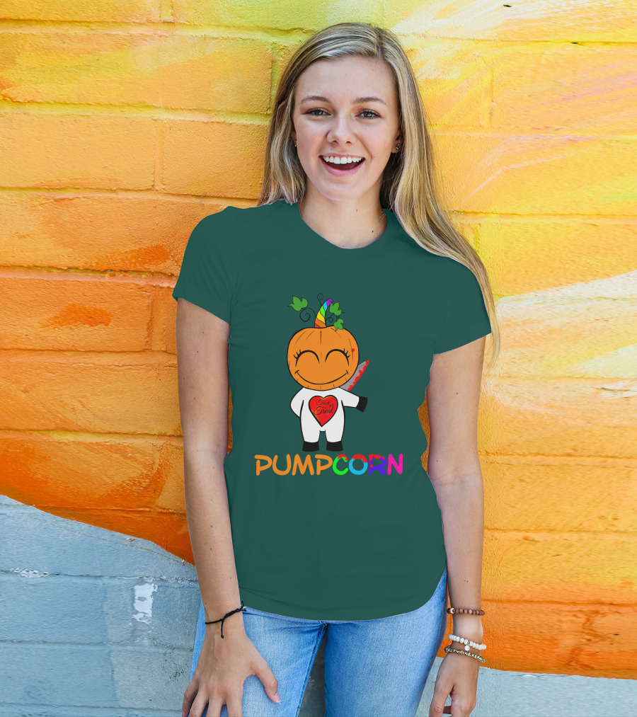 Pumpcorn Trick Or Treat Pumpkin Unicorn T-Shirt